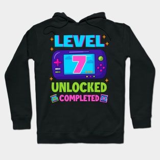 Level 7 Unlocked 7th Birthday Boys Video Game B-day Gift For BOys Kids Hoodie